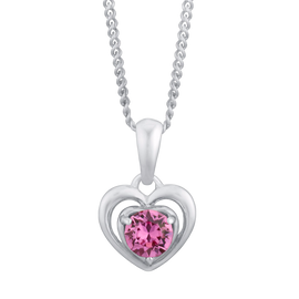 Children's Silver & Pink Swarovski Crystal Heart Earrings