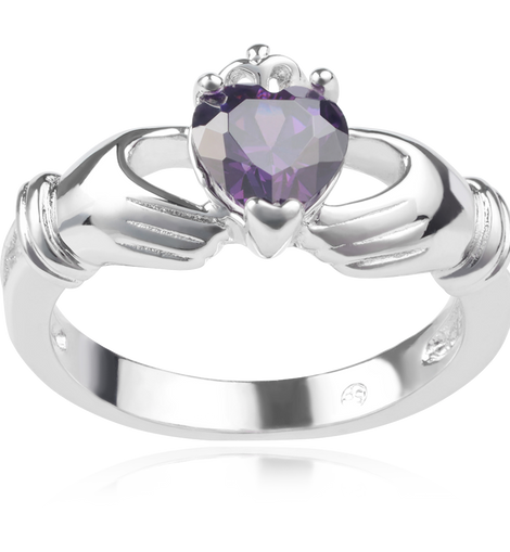 Journee Collection Sterling Silver Cubic Zirconia Claddagh Ring