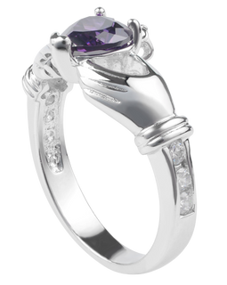 Journee Collection Sterling Silver Cubic Zirconia Claddagh Ring