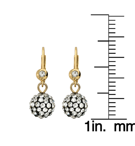 Molly Glitz 14k Gold Overlay Children s Crystal Ball Leverback